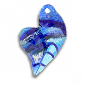 Blue is My Heart Glass Cremation Pendant