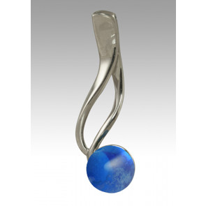 Tempo Glass Bead Cremation Pendant - Blue - Sterling Silver