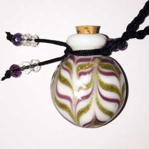 Lavender Ripple Opaque Glass Bottle Pendant