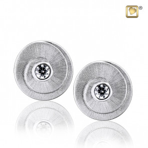 Silver Eternity Two Tone Stud Earrings with Clear Crystal to compliment matching pendant for ashes