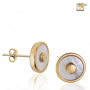 Sterling Silver Mother of Pearl Earrings with Gold Vermeil Plating
