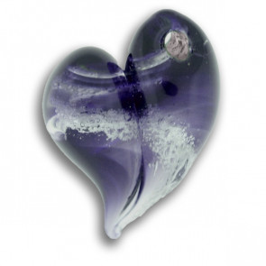 Purple Twilight Glass Heart Cremation Pendant