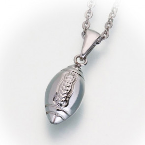 Football Stainless Steel Cremation Pendant that holds ashes