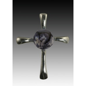 Symphony Cross Pendant - Gray - Sterling Silver