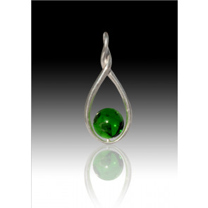 Melody Twist Cremation Pendant - Green - Sterling Silver