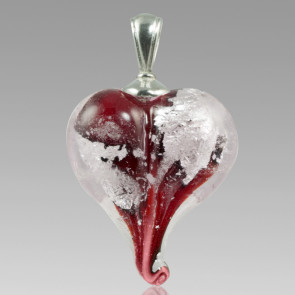 Precious Metals Heart - Silver and Red