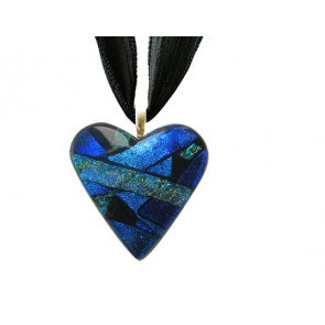 Heart Dichroic Glass Pendant #02
