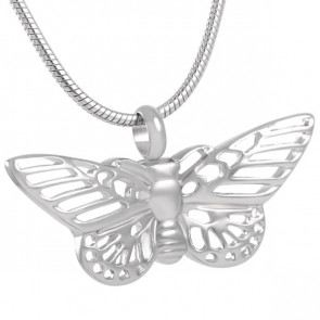 Butterfly Stainless Steel Cremation Pendant for ashes
