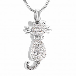 Crystal Whisker Cat Pendant for Pet Ashes