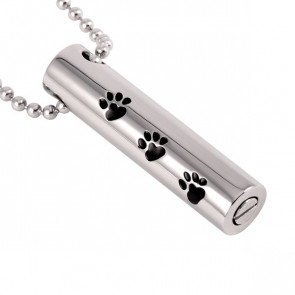 Slide Pet Cylinder Stainless Steel Pet Ashes Pendant