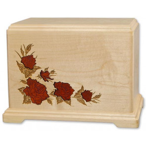 Inlay Cremation Urn for Ashes with Roses