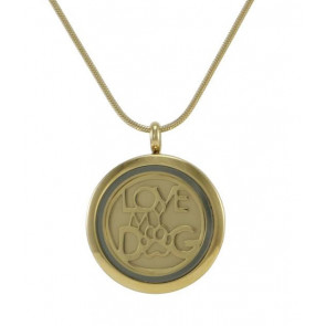 Love Dog Bronze Cremation Pendant with Interchangeable Insert