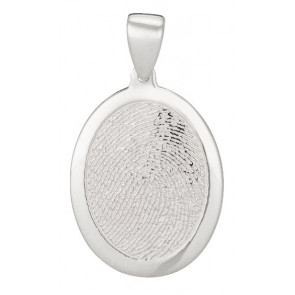 Classic Large Fingerprint Charm with Polished Rim in Sterling Silver