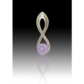 Infinity Glass Bead Pendant - Lavender - Sterling Silver