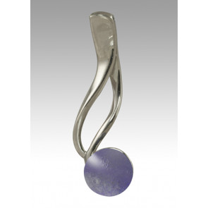 Tempo Glass Bead Cremation Pendant - Lavender - Sterling Silver