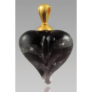 Loving Memory Heart Cremation Pendant - Black