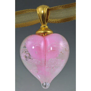 Loving Memory Heart Cremation Pendant - Pink
