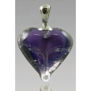 Loving Memory Heart Cremation Pendant - Purple
