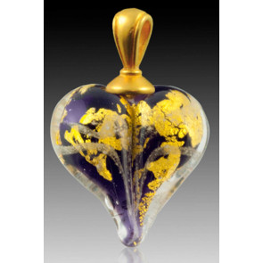 Precious Metals Heart Cremation Pendant - Gold and Purple