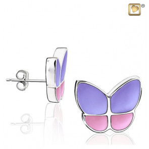 Wings of Hope Lavender and Pink Butterfly Earrings