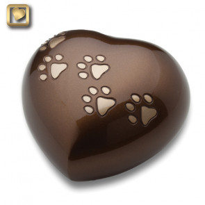 Heart Shaped Pet Cremation Urn for ashes - Bronze