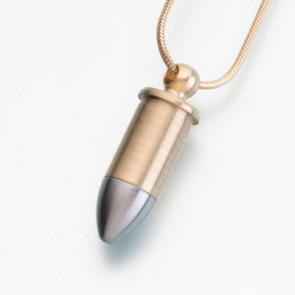 White Bronze Bullet Cremation Pendant that holds ashes