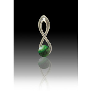 Infinity Glass Bead Pendant - Malachite - Sterling Silver