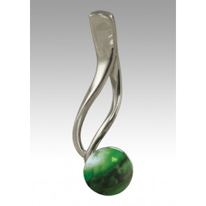 Tempo Glass Bead Cremation Pendant - Malachite - Sterling Silver