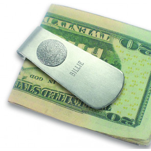 Money Clip with Sterling Silver Fingerprint