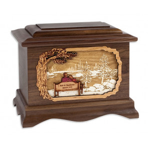 My Soul Mate Lake View with 3D Inlay Wood Art - Walnut