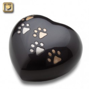 Heart Shaped Midnight Pet Cremation Urn for ashes