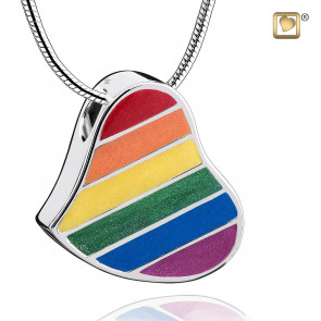 Pride Sterling Silver Rainbow Enamel Heart Pendant