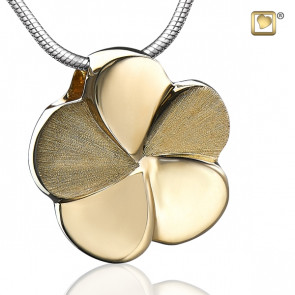 Gold Flower Bloom Two Tone Cremation Pendant