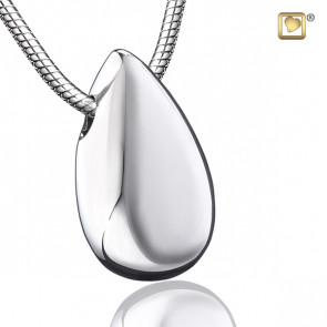 Silver Drop Cremation Pendant that holds ashes