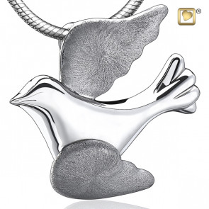 Flying Dove Two Tone Cremation Pendant