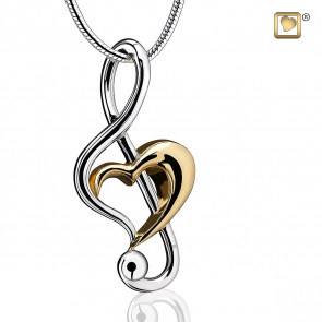 Treble Clef Heart Necklace for Ashes