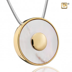 Sterling Silver Mother of Pearl Necklace for Ashes with Gold Vermeil Plating