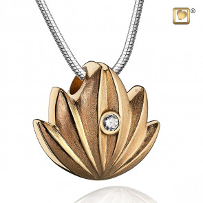Lotus Gold Vermeil Two Tone with Clear Crystal Pendant