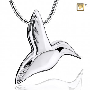 Hummingbird Sterling Silver Rhodium Plated Pendant for Ashes