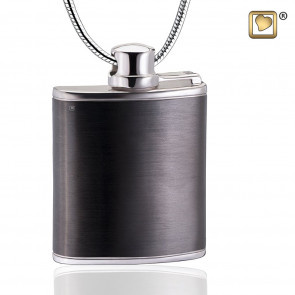 Flask Sterling Silver with Ruthenium Plating Pendant for Ashes