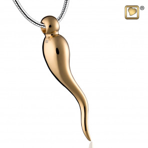Gold Vermeil Italian Horn Necklace for Ashes