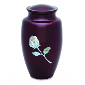 Deep Maroon Pearl Rose Urn for Cremation Ashes