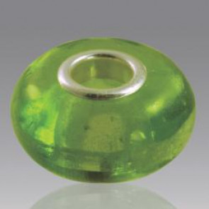 Perfect Memory Peridot Glass Cremation Bead with ashes