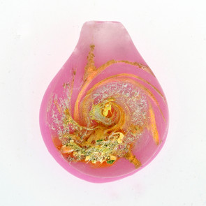 Pink and Gold Glass Cremation Pendant