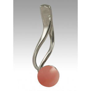 Tempo Glass Bead Cremation Pendant - Pink - Sterling Silver