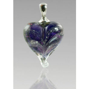 Loving Memory Heart Cremation Pendant - Purple Iridescent