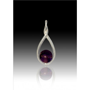 Melody Twist Cremation Pendant - Purple - Sterling Silver