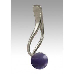 Tempo Glass Bead Cremation Pendant - Purple - Sterling Silver