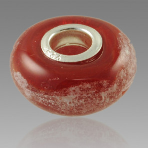 Perfect Memory Red Glass Cremation Bead with ashes