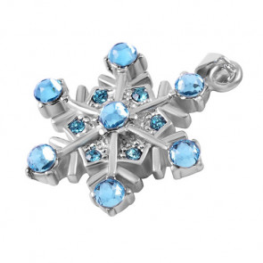 Snowflake Stainless Steel & Crystal Cremation Pendant that holds ashes